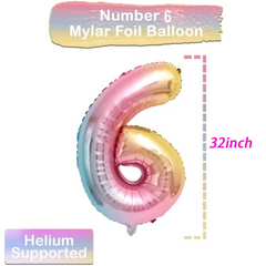 Aluminum Numeral Balloons Set with Crown Balloons - Birthday Party Supplies