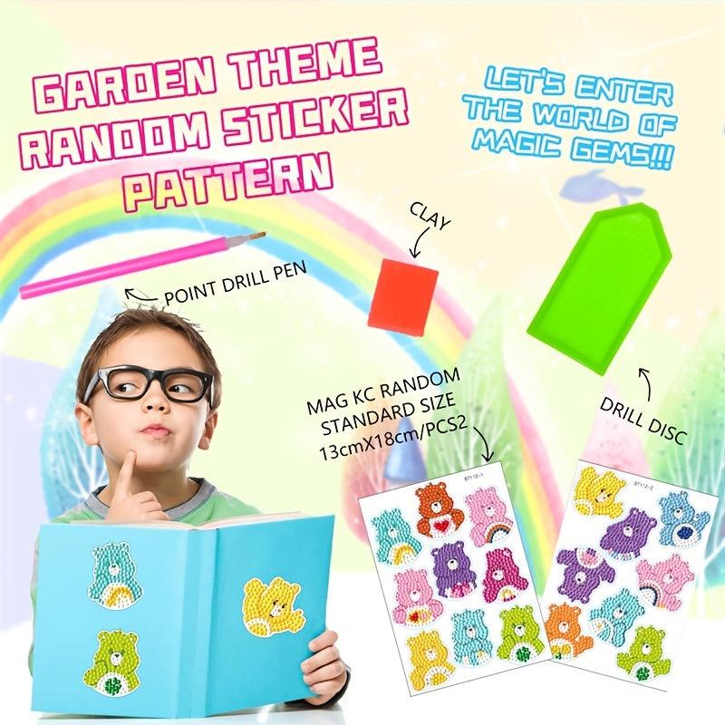 17pc DIY Diamond Painting Stickers Animals Bear Art Craft Teen Accessory