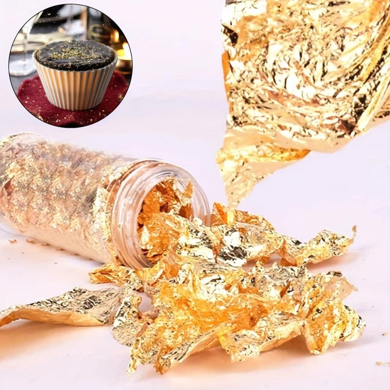 Golden Foil Cake Decoration - Eye-Catching Baking and Food Decor