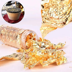 Golden Foil Cake Decoration - Eye-Catching Baking and Food Decor