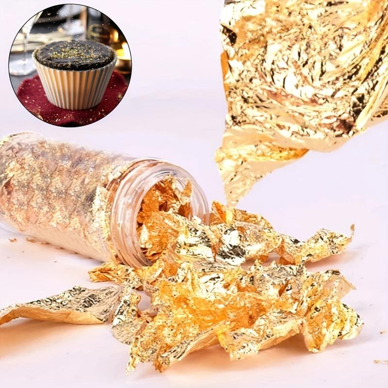 Golden Foil Cake Decoration - Eye-Catching Baking and Food Decor