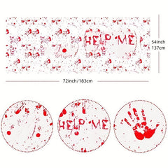 Halloween Tablecloth Scary Themed Party Supplies Disposable Vinyl Table Cloth