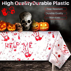 Halloween Tablecloth Scary Themed Party Supplies Disposable Vinyl Table Cloth