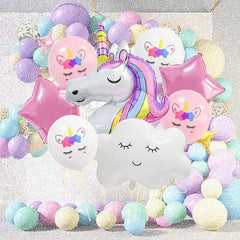 8pcs Unicorn Cloud Balloon Set Birthday Party Decoration Supplies