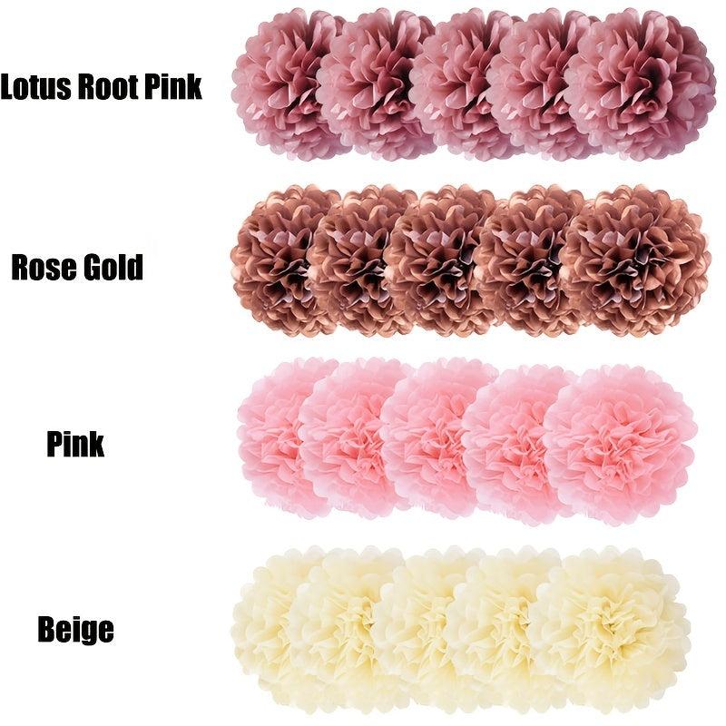 12pcs Festive Paper Pompoms for Party Decorations