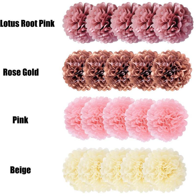 12pcs Festive Paper Pompoms for Party Decorations
