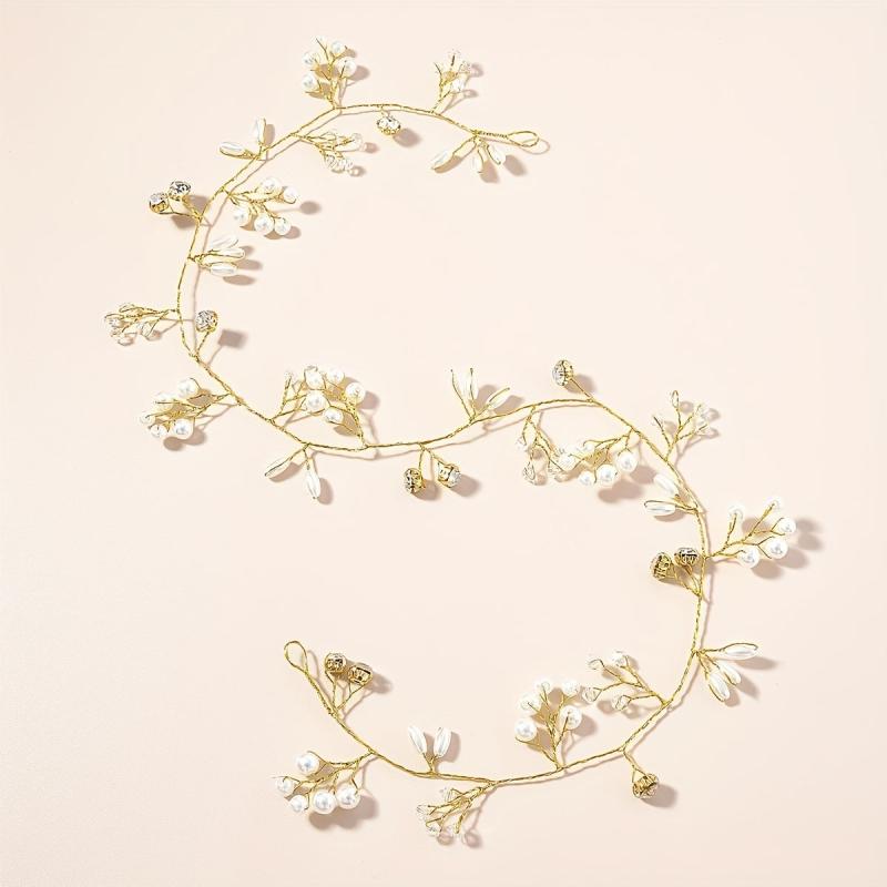 Bridal Pearl Headdress with Soft Chain - Wedding & Bridesmaids