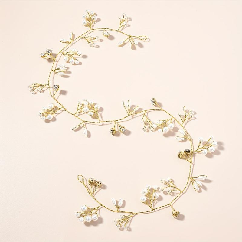 Bridal Pearl Headdress with Soft Chain - Wedding & Bridesmaids