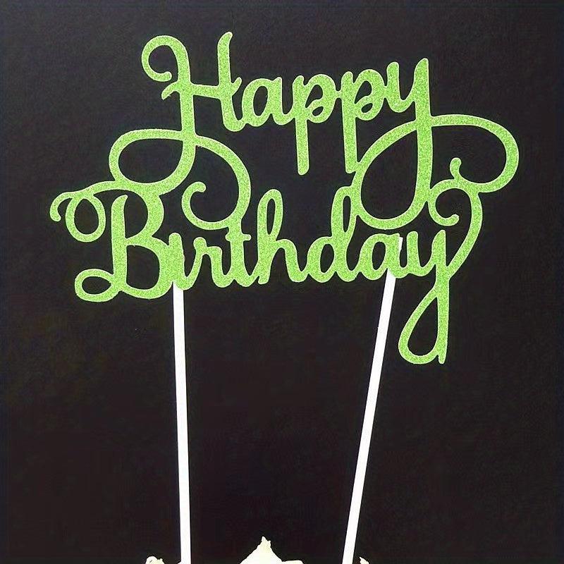 Happy Birthday Cake Sparkling Decoration Sign