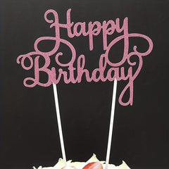 Happy Birthday Cake Sparkling Decoration Sign