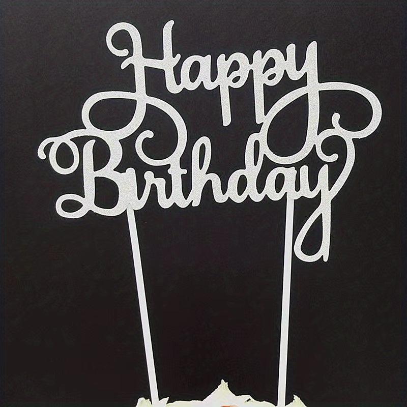 Happy Birthday Cake Sparkling Decoration Sign