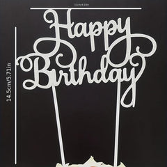 Happy Birthday Cake Sparkling Decoration Sign