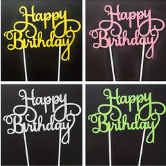 Happy Birthday Cake Sparkling Decoration Sign