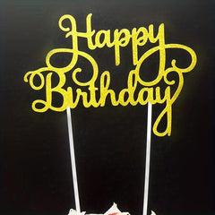 Happy Birthday Cake Sparkling Decoration Sign