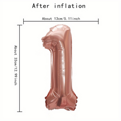 16 Rose Golden Numbers 0-9 Self-sealable Balloons Anniversary Celebrations