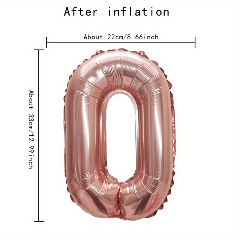 16 Rose Golden Numbers 0-9 Self-sealable Balloons Anniversary Celebrations