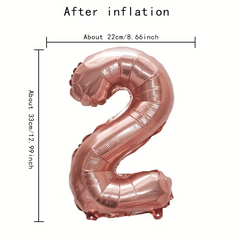 16 Rose Golden Numbers 0-9 Self-sealable Balloons Anniversary Celebrations