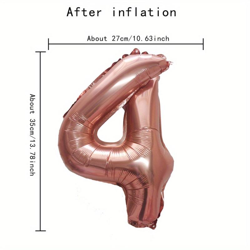 16 Rose Golden Numbers 0-9 Self-sealable Balloons Anniversary Celebrations