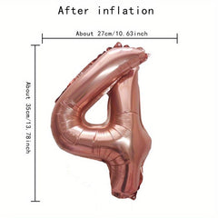 16 Rose Golden Numbers 0-9 Self-sealable Balloons Anniversary Celebrations