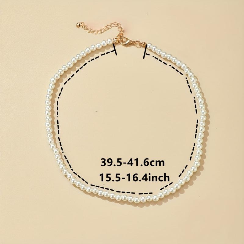 1pc Pearl Necklace Single Layer Clavicle Chain Jewelry Pack