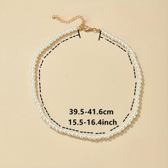 1pc Pearl Necklace Single Layer Clavicle Chain Jewelry Pack