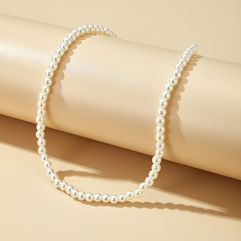 1pc Pearl Necklace Single Layer Clavicle Chain Jewelry Pack