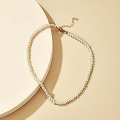 1pc Pearl Necklace Single Layer Clavicle Chain Jewelry Pack