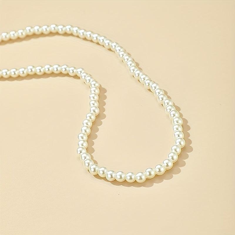 1pc Pearl Necklace Single Layer Clavicle Chain Jewelry Pack
