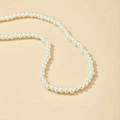 1pc Pearl Necklace Single Layer Clavicle Chain Jewelry Pack