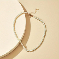 1pc Pearl Necklace Single Layer Clavicle Chain Jewelry Pack