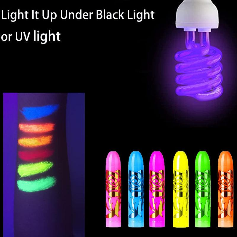 6pcs Set Glow In The Dark Face & Body Paint UV Neon Glow Fluorescent