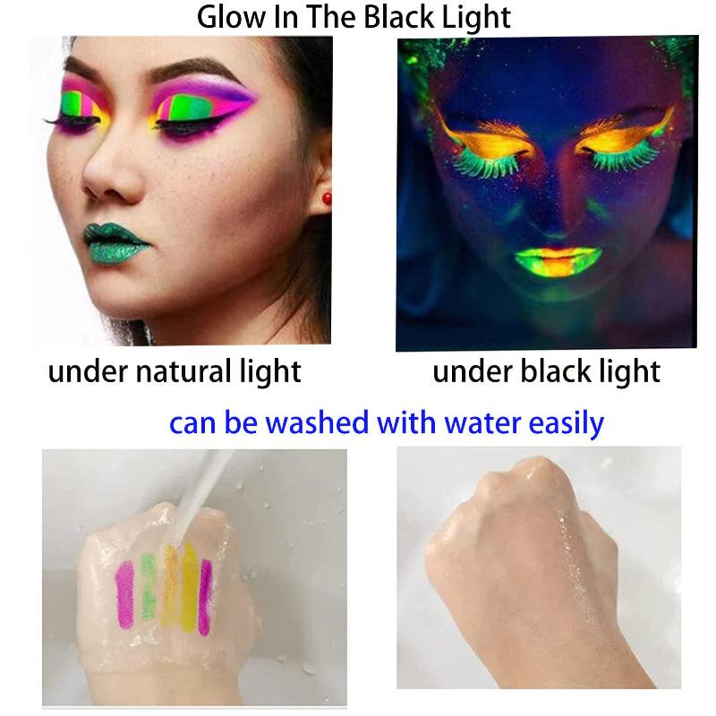 6pcs Set Glow In The Dark Face & Body Paint UV Neon Glow Fluorescent