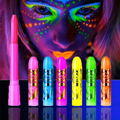 6pcs Set Glow In The Dark Face & Body Paint UV Neon Glow Fluorescent