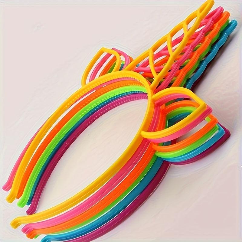 6pcs Unicorn Headbands Cosplay Plastic Hairbands Unicorn Hair Loop Headwear