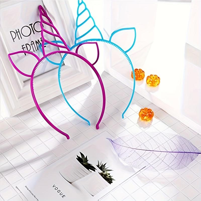 6pcs Unicorn Headbands Cosplay Plastic Hairbands Unicorn Hair Loop Headwear