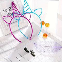 6pcs Unicorn Headbands Cosplay Plastic Hairbands Unicorn Hair Loop Headwear