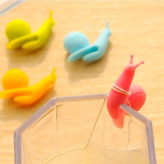 6pcs Snail Wine Glass Labels Tea Cups Bags