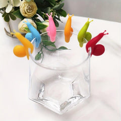 6pcs Snail Wine Glass Labels Tea Cups Bags