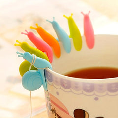 6pcs Snail Wine Glass Labels Tea Cups Bags