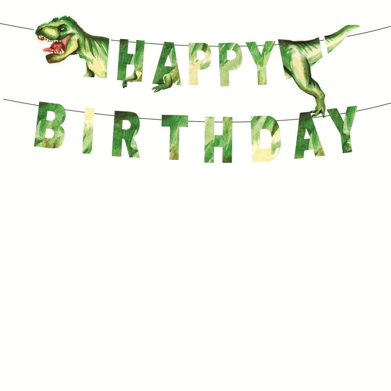 Dinosaur Theme Party Set with Tableware, Balloons, Tablecloth, Banner