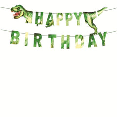 Dinosaur Theme Party Set with Tableware, Balloons, Tablecloth, Banner