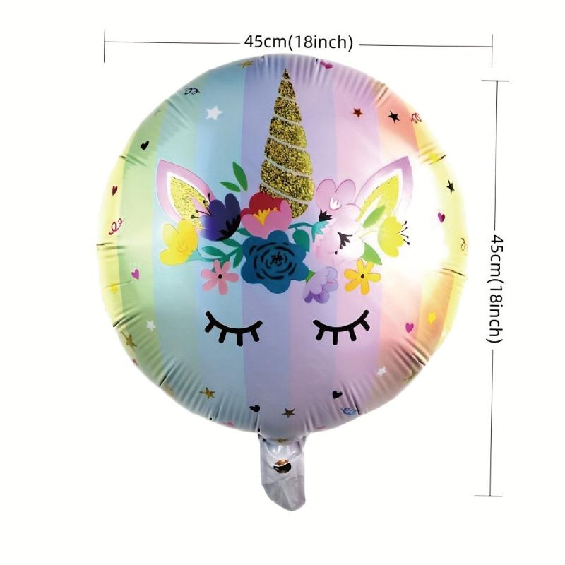 6pcs Unicorn Star Number Foil Balloons for Kids' Birthday Party