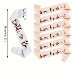 Bachelorette Party Sash Bridal Sash Rose Glitter Bridesmaid Ceremony