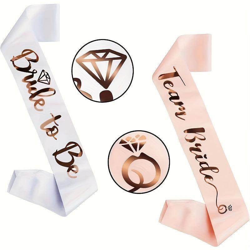 Bachelorette Party Sash Bridal Sash Rose Glitter Bridesmaid Ceremony