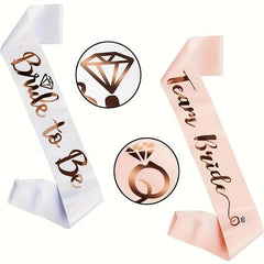 Bachelorette Party Sash Bridal Sash Rose Glitter Bridesmaid Ceremony