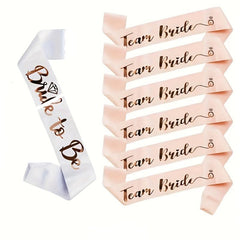Bachelorette Party Sash Bridal Sash Rose Glitter Bridesmaid Ceremony