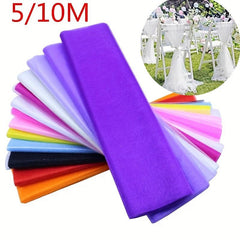 10m Wedding Tulle Roll Crystal Organza Sheer Fabric - Party Decor Yarn