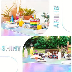 Iridescent Plastic Tablecloths 137 X 274 Laser Table Covers