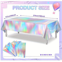Iridescent Plastic Tablecloths 137 X 274 Laser Table Covers
