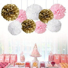 9pcs Paper Flower Balls for Parties and Crafts